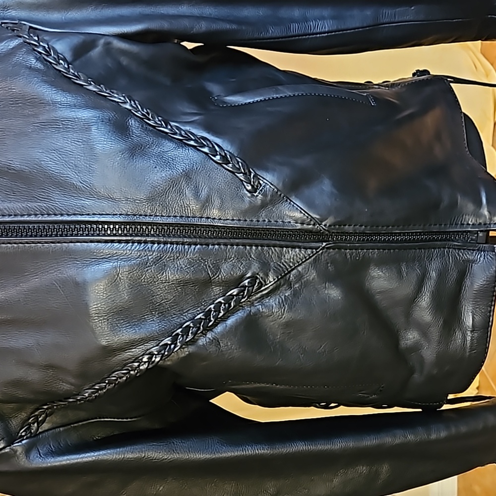 Vtg UNIK Leather Apparels Braided Motorcycle Riding Jacket Women's Medium - Picture 4 of 14